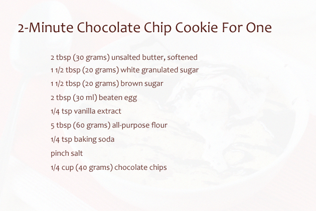 2-minute-chocolate-chip-cookie-for-one-ingredients