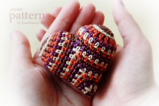 happy colorful crochet heart pattern