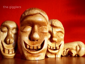 Gigglers Gigglers, wood carving