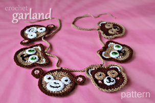 Crochet Animals (PATTERN) crochet animal toy decorations - monkey, teddy bear, !@#$%^&* cat - appliques, Christmas tree ornaments, garland - pattern