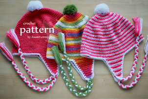 Crochet Earflap Beanie (PATTERN) crochet pattern - earflap beanie