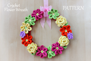 Crochet Flower Wreath (PATTERN) crochet-flower-wreath-pattern