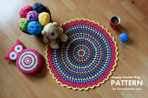 Happy Crochet Rug (PATTERN) happy crochet rug pattern