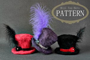 Crochet Mini Top Hats (PATTERN) crochet mini top hats pattern, pdf pattern, tutorial, how to make mini crochet top hats, crochet hats pattern, miniature crochet hats pattern