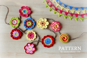 Big Crochet Flower Party (PATTERN) pattern-crochet-flowers-collection-mini-bunting
