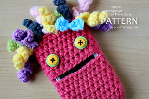 Crochet Hairy Monster Cell Phone Cover (PATTERN) hairy-monster-cell-phone-cover-pattern