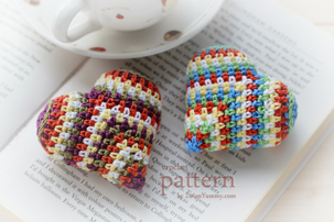 Happy Colorful Crochet Hearts (PATTERN) happy colorful crochet hearts pattern