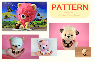 Crochet Teddy Bears (PATTERN) miniature teddy bear pattern, crochet mini teddy bears, crochet mini teddy bears pattern, crochet mini teddy bears tutorial, how to make crochet teddy bears, how to crochet teddy bears, pdf pattern, tutorial, pictures, step by step, images, etsy