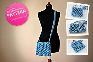 Crocodile Stitch Bag (PATTERN) crocodiles stitch, how to make crocodile stitch, how to do crocodile stitch, crocodile stitch how to, crocodile stitch pattern, crocodile stitch tutorial, crocodile stitch bag, pdf pattern, tutorial, pictures, step by step, images, etsy
