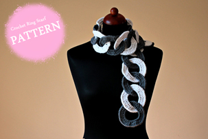 Crochet Ring Scarf (PATTERN) crochet ring scarf, pdf pattern, tutorial, pictures, step by step, images, etsy