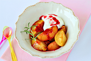 Roasted Summer Fruit roasted summer fruit recipe with step by step pictures, how to make roasted summer fruit, images, pictures, ingredients, recipe, roasted fruit with cream