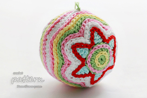Colorful Crochet Christmas Star Ball (PATTERN) pdf pattern - colorful crochet Christmas star ball