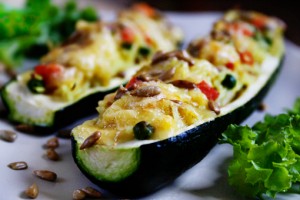 Stuffed Zucchini with Vegetable Rice and Cheese stuffed zucchini with vegetable rice and cheese recipe with step by step pictures, ingredients, pictures, recipe, images