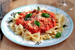 Farfalle with Tomato and Cheese Sauce farfalle with tomato and cheese sauce recipe with step by step pictures, farfalle recipe, pasta recipe, pasta and tomato recipe, recipe pictures imgages