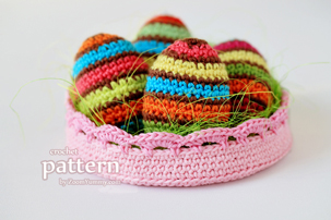Striped Easter Eggs in a Bowl (PATTERN) Striped Easter Eggs in a Bowl