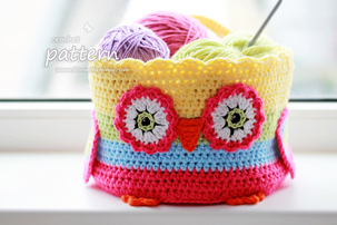 Crochet Owl Basket (PATTERN) Crochet Owl Basket Pattern