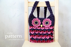Crochet Owl Purse With Feathers (PATTERN) Crochet Pattern - Crochet Owl Purse With Feathers